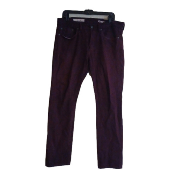 Gap Mens Burgundy/rust colored Jeans. Size 32x30, slims. Good used condition. - Picture 2 of 8